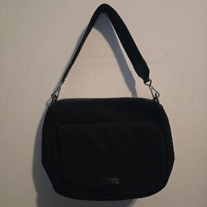 Vera Bradley Bag Shoulder Crossbody Women Large Black Quilted Microfiber Zip